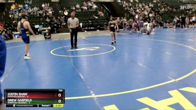 133 lbs Finals (2 Team) - Drew Garfield, Nebraska-Kearney vs Justin Shaw, Ouachita Baptist