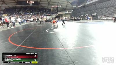 Girls 3A/4A 145 Cons. Round 3 - Elizabeth Kovacs, Tahoma (Girls) vs Sarrell Lee, Mount Tahoma (Girls)