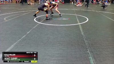 105 lbs Quarterfinal - Wyatt Cleary, Warriors Wrestling Club vs Kyle Miller, 330 Lab