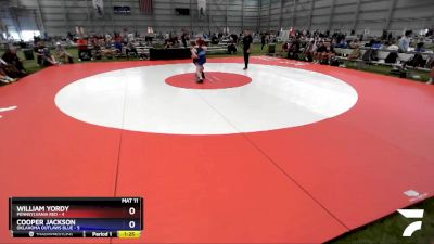 106 lbs Placement Matches (8 Team) - William Yordy, Pennsylvania Red vs Cooper Jackson, Oklahoma Outlaws Blue