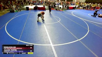 126 lbs Quarterfinal - Dongjoon Gin, Mira Mesa High School Wrestling vs Manuel Martir, Community Youth Center - Concord Campus Wrestling