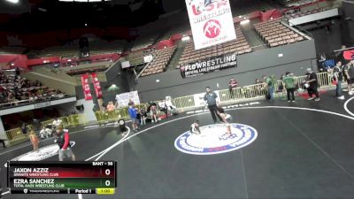 56 lbs Quarterfinal - Jaxon Azziz, Granite Wrestling Club vs Ezra Sanchez, Total Kaos Wrestling Club