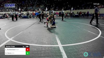 75 lbs Quarterfinal - Laela Sutherland, Pawhuska Elks Takedown vs Ava Davis, Kingfisher