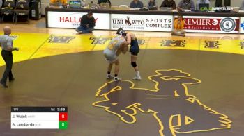 174 lbs James Wujek, West Virginia vs Anthony Lombardo, Wyoming