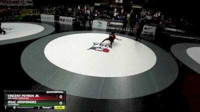 114 lbs Quarterfinal - Vincent Peyron Jr., Red Wave Wrestling vs Issac Arismendez, California