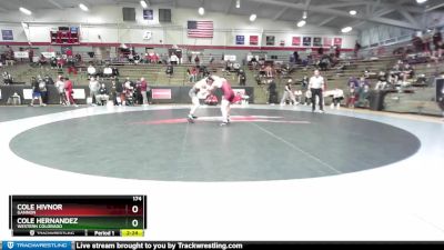 174 lbs Cons. Round 6 - Cole Hivnor, Gannon vs Cole Hernandez, Western Colorado