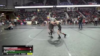 76 lbs Cons. Round 2 - Bennett Scheier, Lawrence Elite Wrestling Club vs Blake Tuttle, Salina