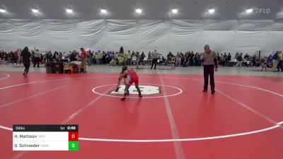 56 lbs Consi Of 8 #1 - Hunter Mattison, Troy vs Grant Schroeder, York