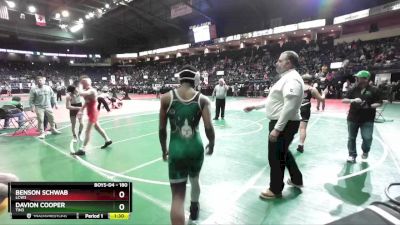 180 lbs Quarterfinal - Benson Schwab, LCW3 vs Davion Cooper, TIN3