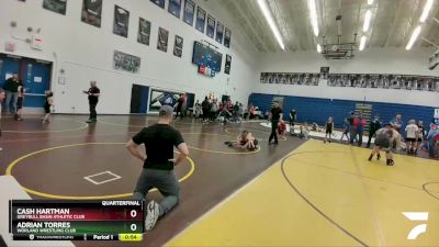 49 lbs Quarterfinal - Cash Hartman, Greybull Basin Athletic Club vs Adrian Torres, Worland Wrestling Club