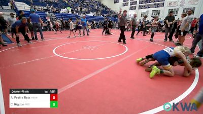 80 lbs Quarterfinal - Avriella Pretty Bear, Harrah Little League Wrestling vs Cason Rigdon, Piedmont