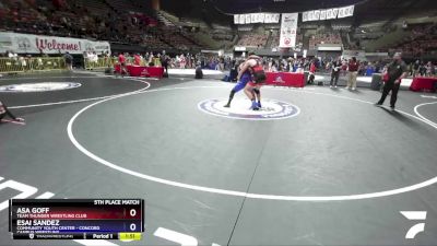 220 lbs 5th Place Match - Asa Goff, Team Thunder Wrestling Club vs Esai Sandez, Community Youth Center - Concord Campus Wrestling