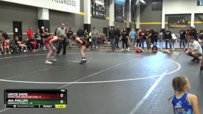 146 lbs Round 3 (4 Team) - Jaycie Davis, Grand View Wrestling Club vs Ava Phillips, Minnesota Storm 2