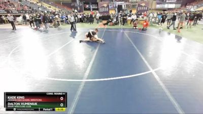 132 lbs Cons. Round 4 - Dalton Humeniuk, Bison Wrestling Club vs Kade King, Jackson High School Wrestling