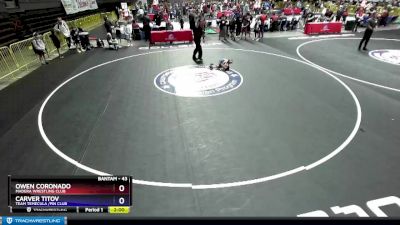 43 lbs Round 1 - Owen Coronado, Madera Wrestling Club vs Carver Titov, Team Temecula /Pin Club