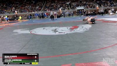 D1-215 lbs Quarterfinal - Steven Andreone, Roosevelt HS vs Sean O`Keefe, Brighton HS