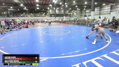 100 lbs Round 4 (6 Team) - Brayden Biggs, PIT BULL WRESTLING ACADEMY vs Jacob Pope, SHENANDOAH VALLEY WC