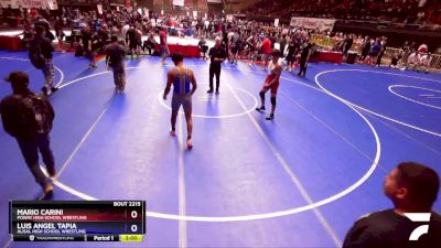 157 lbs Champ. Round 2 - Mario Carini, Poway High School Wrestling vs Luis Angel Tapia, Alisal High School Wrestling