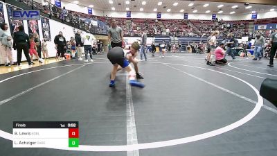 100 lbs Final - Braxton Lewis, Noble Takedown Club vs Landon Achziger, Choctaw Ironman Youth Wrestling