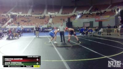 D1-285 lbs Champ. Round 1 - David Sweetman, Brophy College Preparatory vs Preston Shorter, Chandler