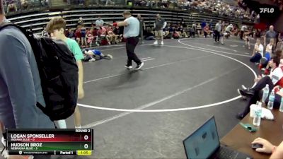 55 lbs Round 2 (6 Team) - Logan Sponseller, Indiana Blue vs Hudson Broz, Nebraska Blue