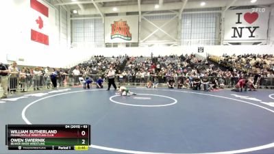 63 lbs Champ. Round 2 - William Sutherland, Franklinville Wrestling Club vs Owen Swiernik, Beaver River Wrestling