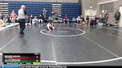 90 lbs Champ. Round 1 - Kaleb Rebmann, Grizzly Wrestling Club vs Denver Arausa, 208 Badgers