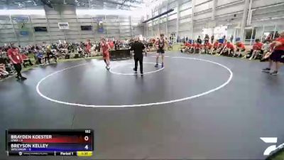 182 lbs Placement Matches (16 Team) - Brayden Koester, Iowa vs Breyson Kelley, Wisconsin