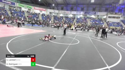 70 lbs Consi Of 8 #2 - Uriah Lambert, Windsor Middle School vs Davian Rodriguez, Ortega Middle School