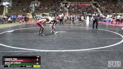 120 lbs Champ. Round 1 - Braylen Corley, St James vs Carson Teel, American Christian Academy