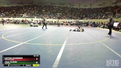 6A-144 lbs Quarterfinal - Layton Schneider, Edmond North vs Cole Olguin, Choctaw