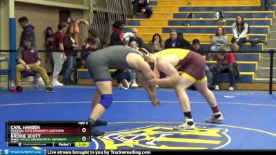 197 lbs Quarterfinal - Brodie Scott, Embry-Riddle Aeronautical University (Ariz.) vs Carl Hansen, Montana State University-Northern (Mont.)