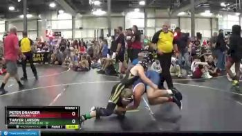 112 lbs Round 1 (6 Team) - Thayer Larson, American Gladiators-Blue vs Peter Dranger, Indiana Outlaws