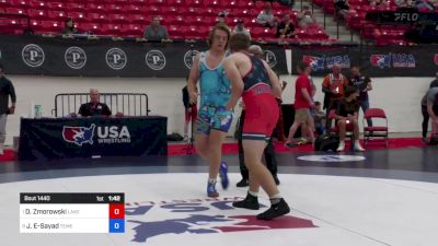 110 kg Quarters - Danny Zmorowski, Lake Erie Regional Training Center vs Justice El-Sayad, Temecula Valley High School Wrestling