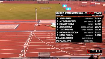 Women's 800m Unseeded, Heat 4