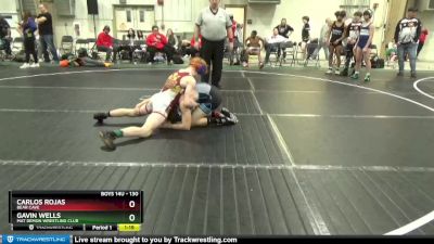 130 lbs Semifinal - Carlos Rojas, Bear Cave vs Gavin Wells, Mat Demon Wrestling Club