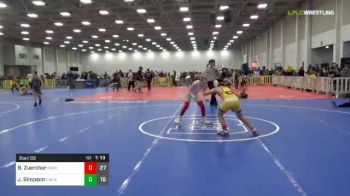 100 lbs Rr Rnd 1 - Brayden Zuercher, Team PA Gold (E) vs Jaden Simpson, Contender Elite