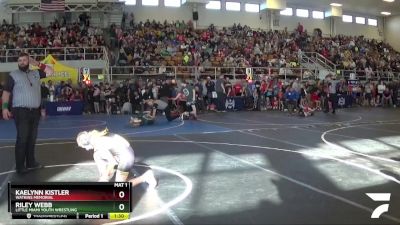 90 lbs Quarterfinal - Riley Webb, Little Miami Youth Wrestling vs Kaelynn Kistler, Watkins Memorial