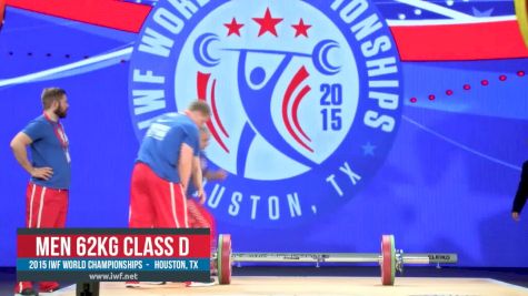 IWF World Championships M 62kg D Session Snatch