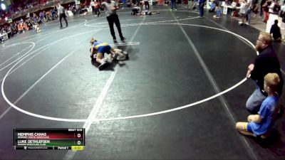 62 lbs Cons. Round 2 - Luke Dethlefsen, Wahoo Wrestling Club vs Memphis Canas, Hershey Youth Wrestling