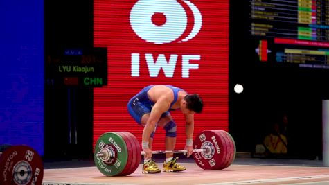 Lu Xiaojun (CHN, M77kg) Bombs Out On Clean & Jerks