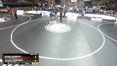 67 lbs Quarterfinal - Julian Lawrence, Red Wave Wrestling vs Teagan VanBebber, 951 Wrestling Club