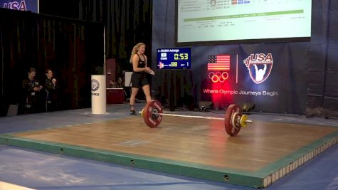 USAW American Open Championships W 69kg Session D Clean & Jerk part 1