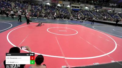 43 lbs Quarterfinal - Gabriel Cisneros, Duran Elite vs Zaiden Axtell, Wolfpack