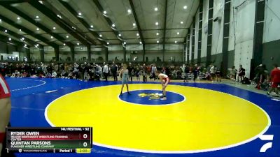 92 lbs Quarterfinal - Ryder Owen, Inland Northwest Wrestling Training Center vs Quintan Parsons, Punisher Wrestling Company