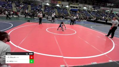 43 lbs Semifinal - Greysen Boyuk, Junior Bison vs Kaleb Millz, Pomona Elite