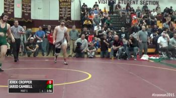 220lbs Quarter-finals Jared Campbell (St. Edward) vs. Jerek Cooper (Manchester)