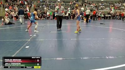 91 lbs 2nd Place Match - Paislee Brokaw, Ubasa Wrestling Academy vs Jayla Swanson, Siouxland Wrestling Academy