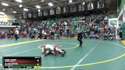 175 lbs Quarterfinal - Luke James, EDISON (Milan) vs Blake Nickel, OAK HARBOR