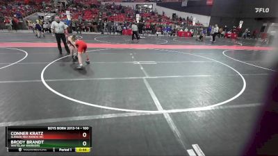 100 lbs Cons. Semi - Conner Kratz, Slinger Red Rhinos WC vs Brody Brandt, Whitelaw Warriors